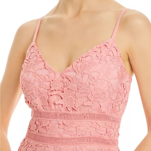 Eliza J. Asymmetric Hem Lace Dress in Pink, Size 12 New w/Tag - Picture 6 of 10
